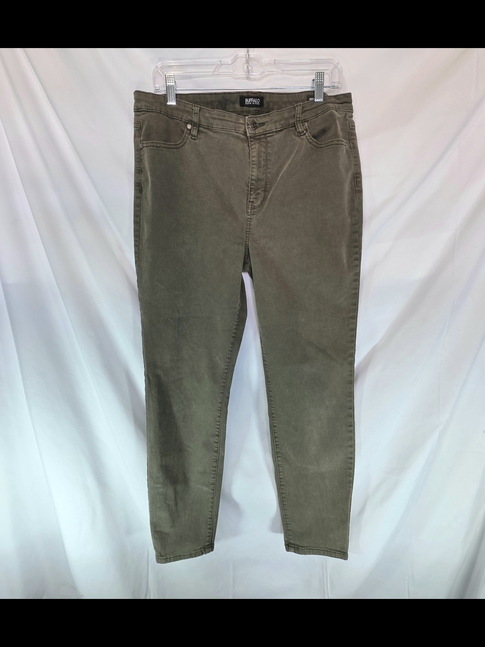 Buffalo David Bitton Women's High Rise Ankle Stretch Skinny Olive Jeans Size 14